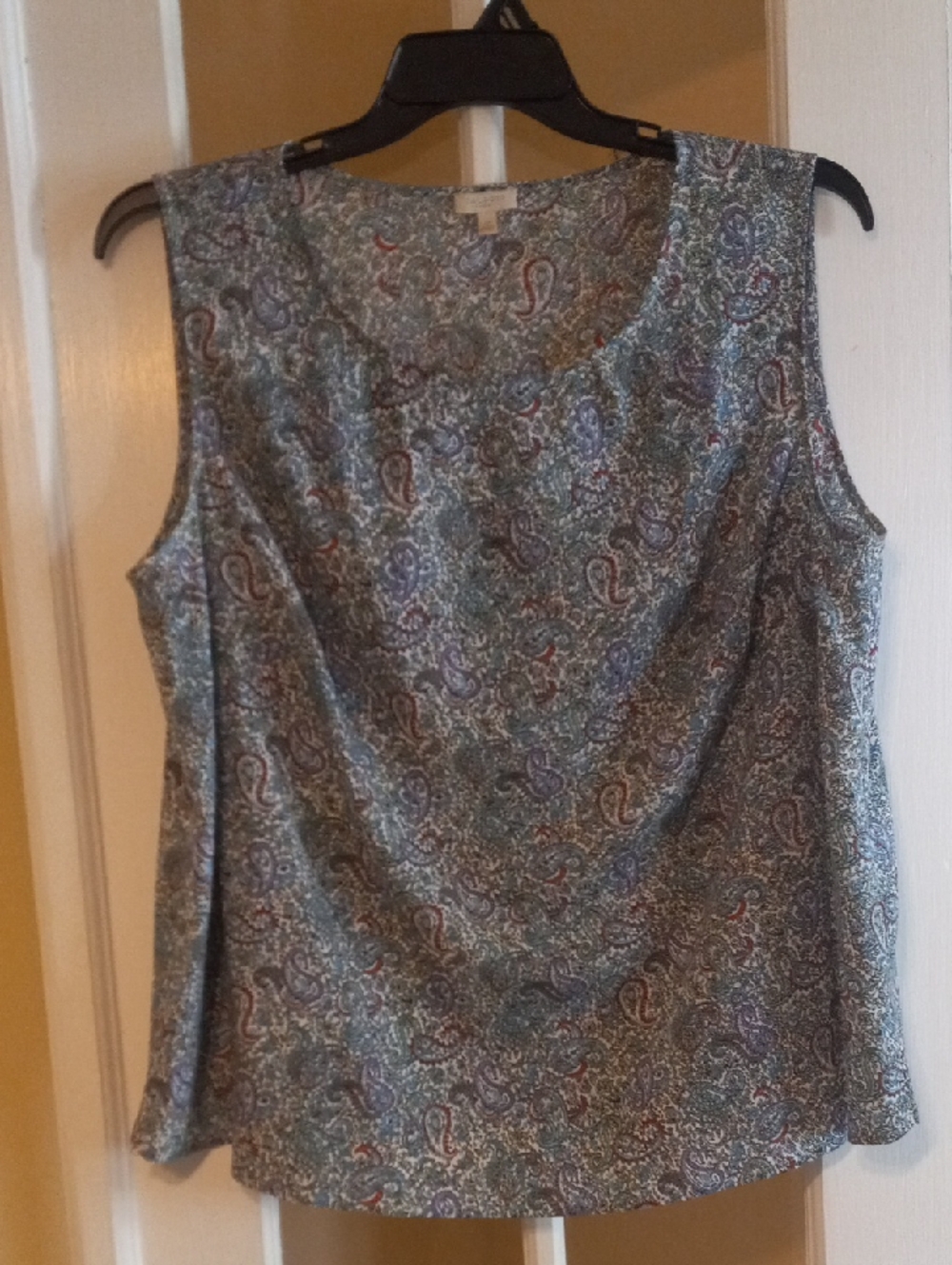 Talbots Paisley Print Sleeveless EUC Shell Top - Blue Multi